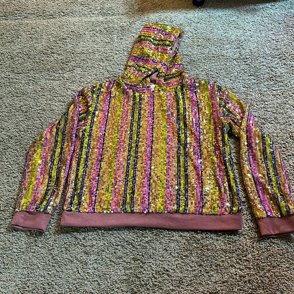 NWT Anthropologie sequin strip hoodie.